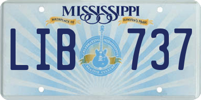 MS license plate LIB737