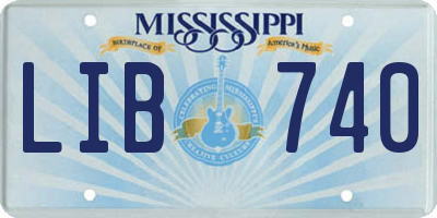 MS license plate LIB740
