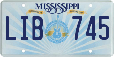 MS license plate LIB745