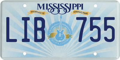 MS license plate LIB755