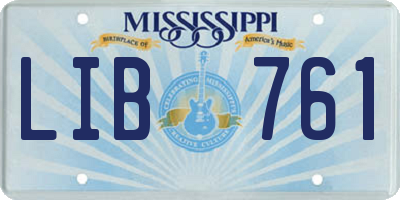 MS license plate LIB761