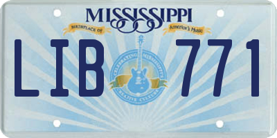 MS license plate LIB771