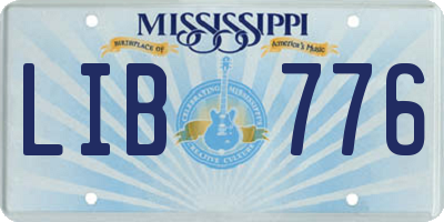 MS license plate LIB776
