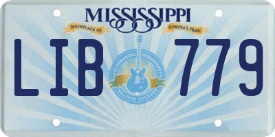 MS license plate LIB779