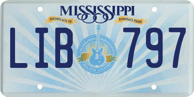 MS license plate LIB797