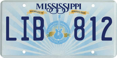 MS license plate LIB812