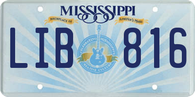 MS license plate LIB816