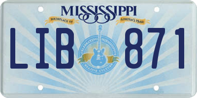 MS license plate LIB871