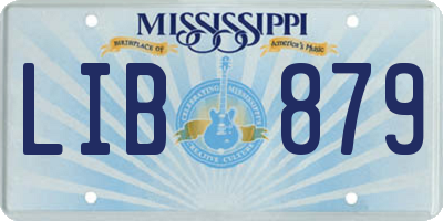 MS license plate LIB879