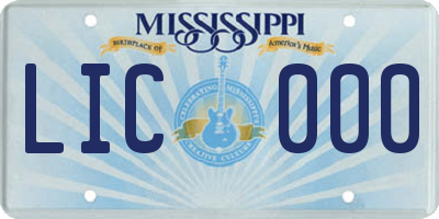 MS license plate LIC000