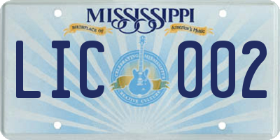 MS license plate LIC002