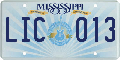MS license plate LIC013