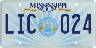 MS license plate LIC024