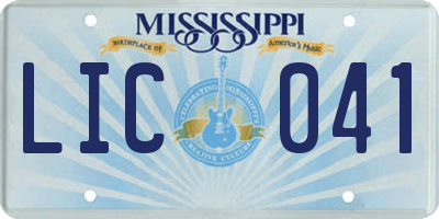 MS license plate LIC041