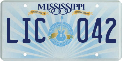 MS license plate LIC042