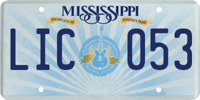 MS license plate LIC053