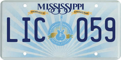 MS license plate LIC059