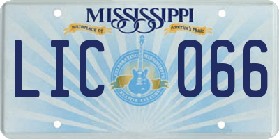 MS license plate LIC066