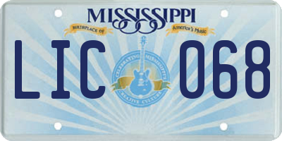 MS license plate LIC068