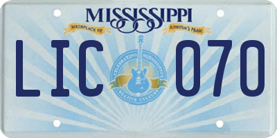 MS license plate LIC070