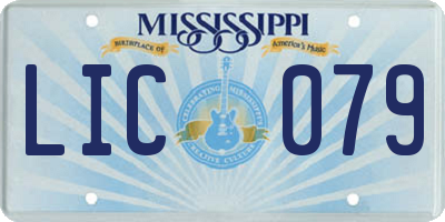 MS license plate LIC079