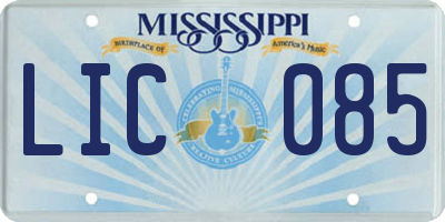 MS license plate LIC085