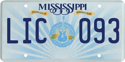 MS license plate LIC093