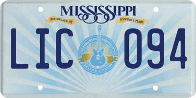 MS license plate LIC094