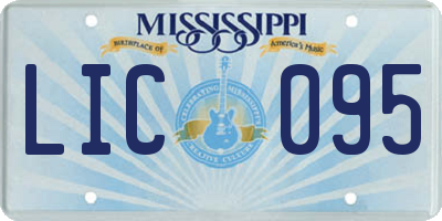 MS license plate LIC095