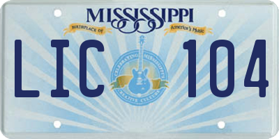 MS license plate LIC104