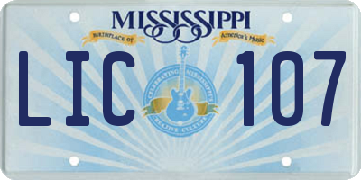 MS license plate LIC107