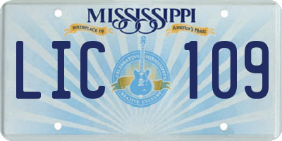 MS license plate LIC109