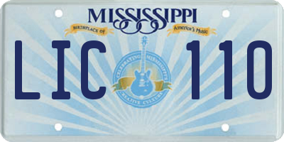 MS license plate LIC110