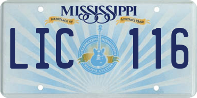 MS license plate LIC116