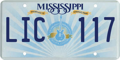 MS license plate LIC117