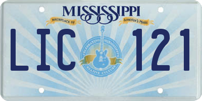 MS license plate LIC121