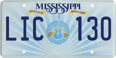 MS license plate LIC130