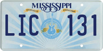 MS license plate LIC131