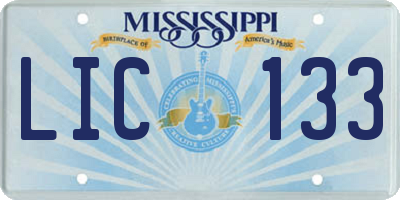 MS license plate LIC133