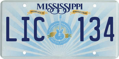 MS license plate LIC134