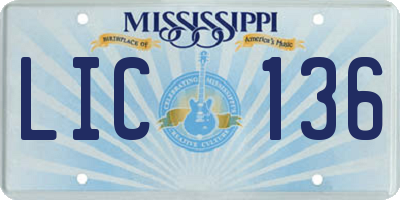 MS license plate LIC136