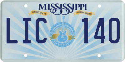 MS license plate LIC140