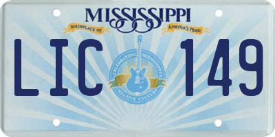MS license plate LIC149