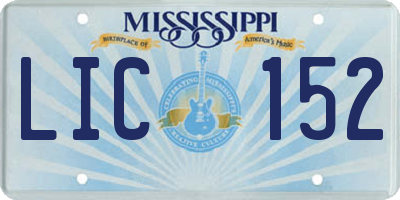 MS license plate LIC152