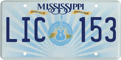 MS license plate LIC153