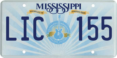 MS license plate LIC155