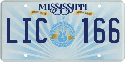MS license plate LIC166