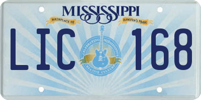 MS license plate LIC168