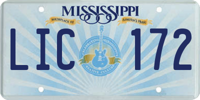 MS license plate LIC172