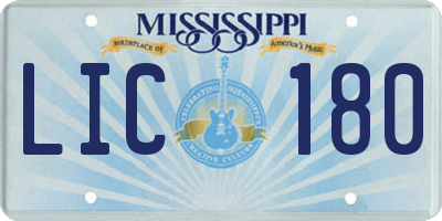 MS license plate LIC180